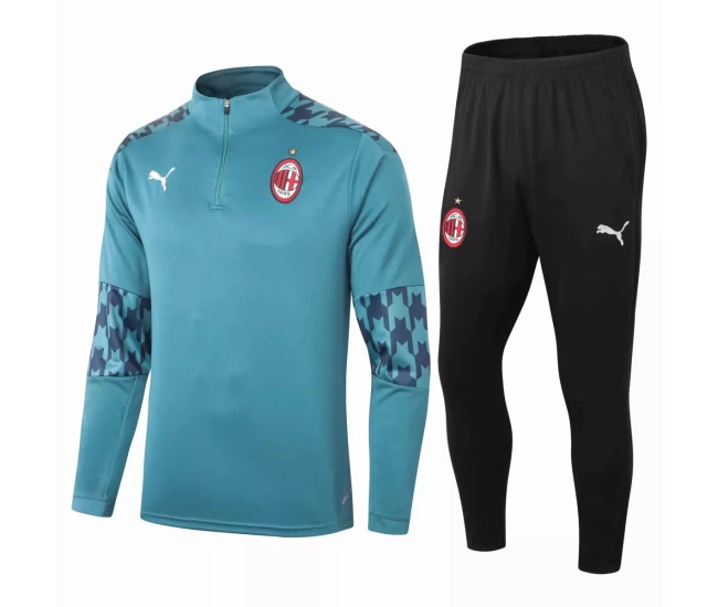 AC Milan Technical Training Soccer Tracksuit Green 2020 2021