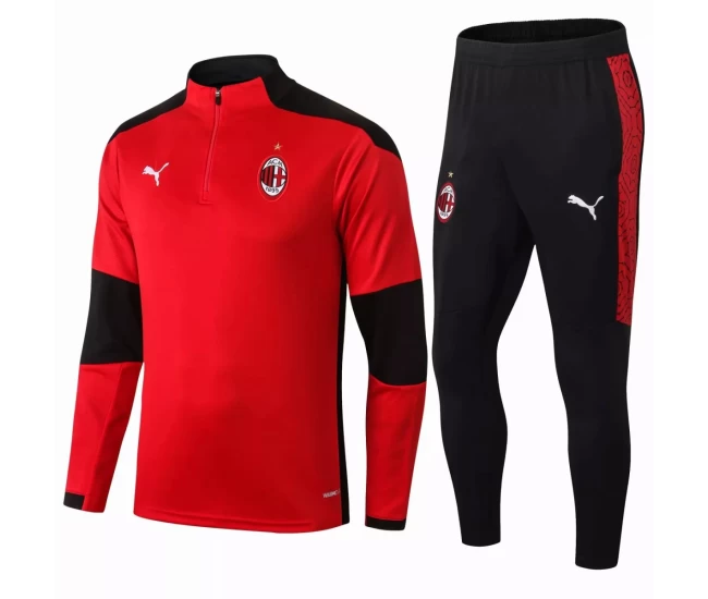 AC Milan Technical Training Soccer Tracksuit Red 2020 2021