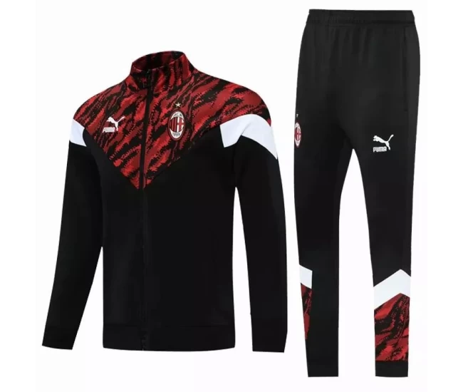 AC Milan Training Presentation Soccer Tracksuit Black 2021 2022