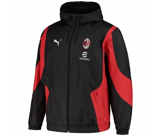 AC Milan Mens Pre Match Anthem Soccer Jacket 2023-24