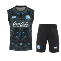 SSC Napoli Mens Ebony Training Sleeveless Soccer Kit 2025-26