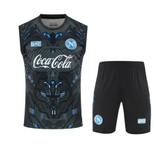 SSC Napoli Mens Ebony Training Sleeveless Soccer Kit 2025-26