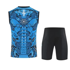 SSC Napoli Mens Sky Blue Training Sleeveless Soccer Kit 2025-26