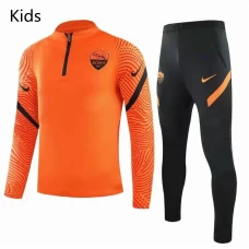 AS Roma Training technical soccer tracksuit Yellow Kids 2020 2021