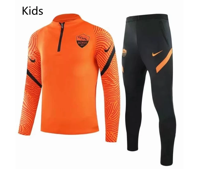 AS Roma Training technical soccer tracksuit Yellow Kids 2020 2021