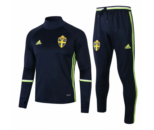 Sweden Navy Training Technical Soccer Tracksuit Euro 2016/17