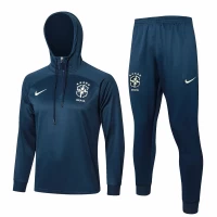 Brazil National Team Blue Hooded Training Soccer Tracksuit 2024-25