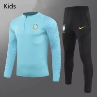 Brazil Technical Training Soccer Tracksuit Blue Kids 2021 2022