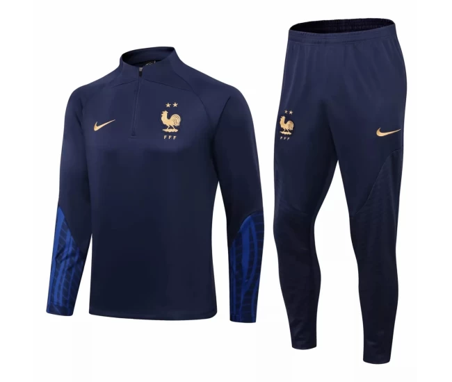 France National Team Navy Training Technical Soccer Tracksuit 2022-23