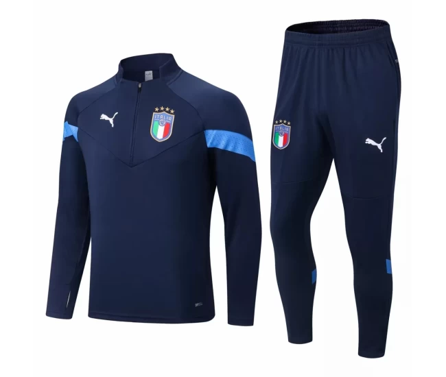 Italy Navy Training Technical Soccer Tracksuit 2022-23